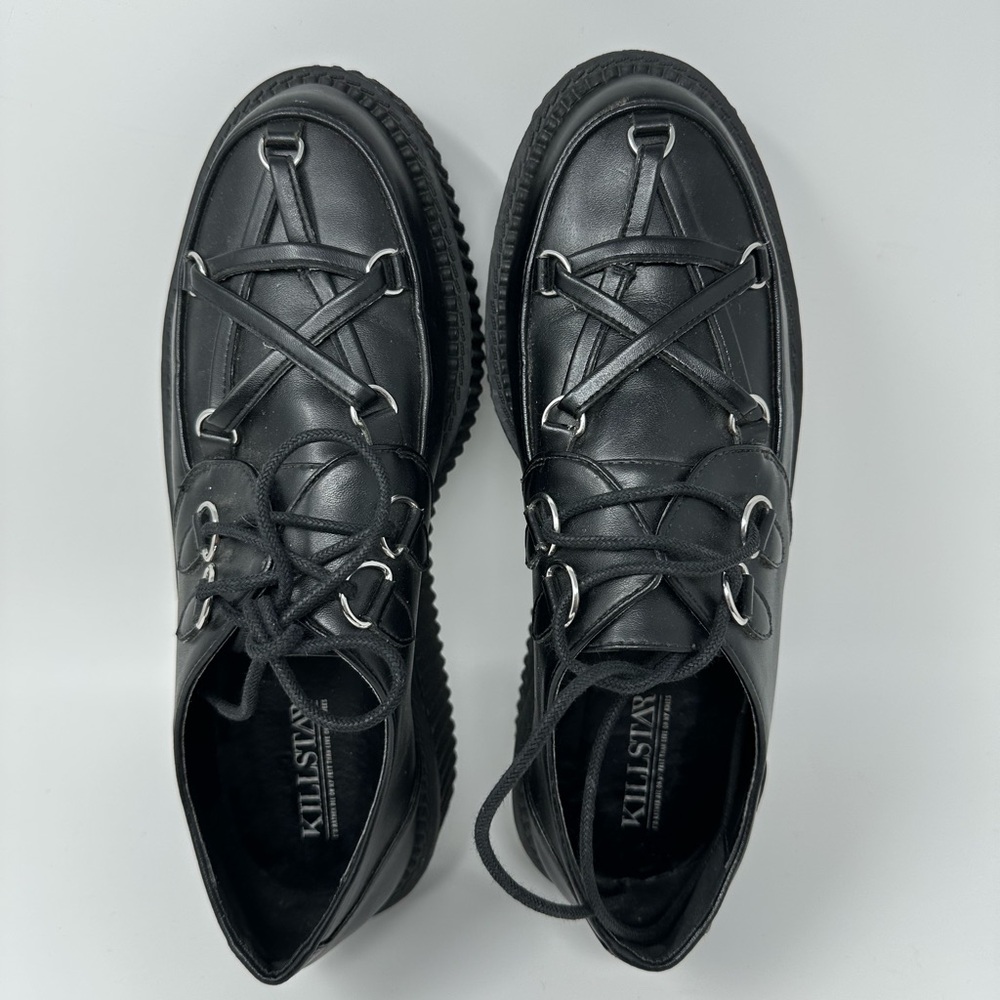 Killstar Hexellent Creepers Gothic Pentagram Mismatch Platform Black Punk SZ 10 - Picture 8 of 16
